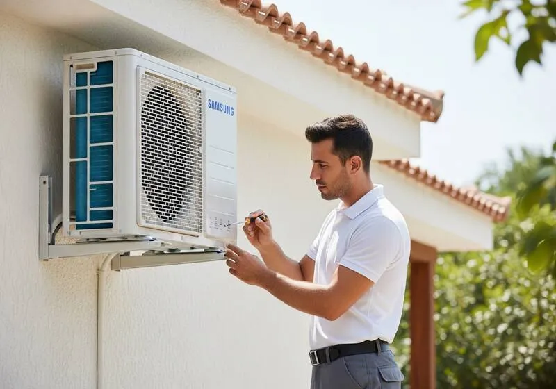 Samsung WindFree klima kurulumu fiyatları 2026 Antalya villa - sessiz enerji verimli soğutma ısıtma montajı 089 Bayern teknisyeni Samsung WindFree klima iç dış ünite montajı yapıyor Antalya villası enerji verimli sessiz soğutma ısıtma sistemi kurulumu Akdeniz
